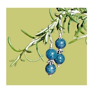 Apatite Bead and Silver Earrings